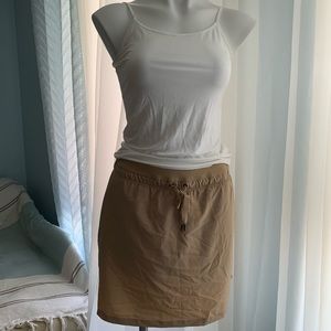 Green Tea khaki active skirt with shorts under M